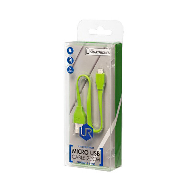 Trust Düz Micro-USB Kablosu 20 cm - Yeşil