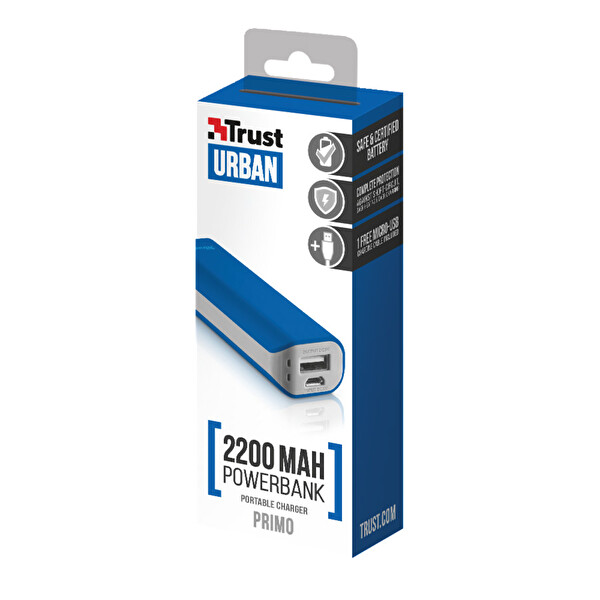 Trust Primo Powerbank 2200 Taşınabilir Şarj Aleti - Mavi