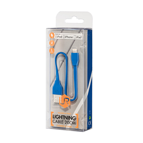 Trust Düz Lightning Kablo 20 cm - Mavi Trust Düz Lightning Kablo 20 cm - Mavi