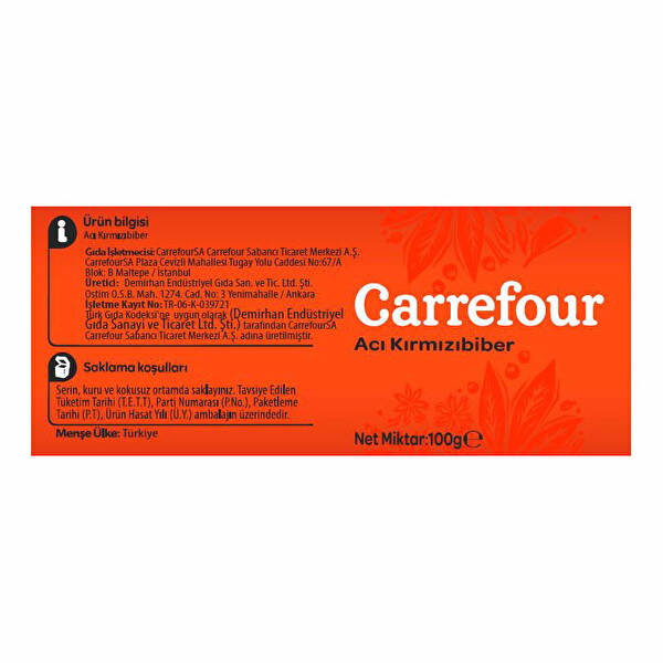 Carrefour Acı Kırmızı Biber 100 g 30166017 CarrefourSA