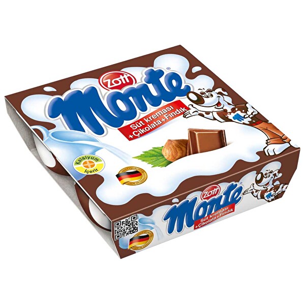 Zott Monte Çikolatalı Fındıklı Puding 4x55 g Zott Monte Çikolatalı Fındıklı Puding 4x55 g