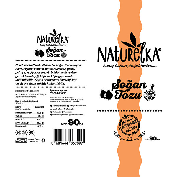 Naturelka Soğan Tozu 90g Naturelka Soğan Tozu 90g