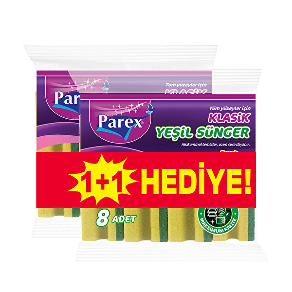 Parex Yeşil Oluklu Sünger 16'lı