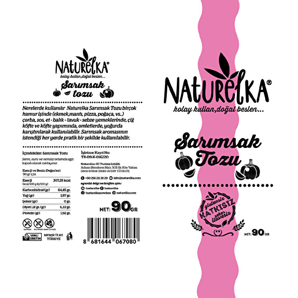 Naturelka Sarımsak Tozu 90 gr Naturelka Sarımsak Tozu 90 gr