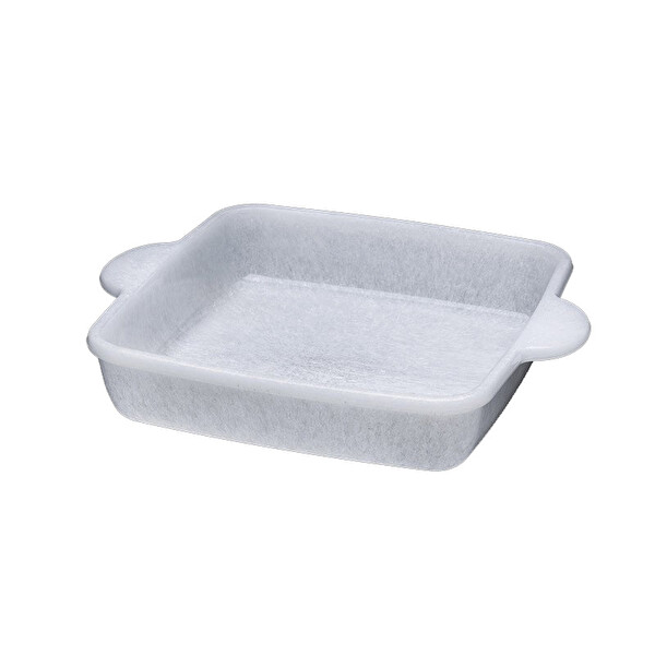 Kulp Kare Tepsi Kırçıllı Beyaz Hk. Dk. Kulp Kare Tepsi Kırçıllı Beyaz Hk. Dk.