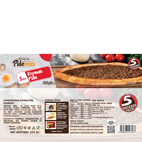 Pidemiss Kıymalı Pide 375 g Pidemiss Kıymalı Pide 375 g