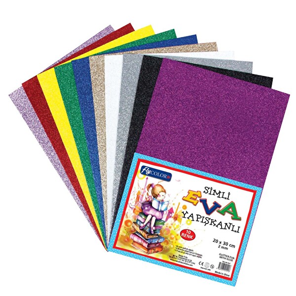 Net Müzik Flynet Simli Yapışkanlı Eva 10 Renk 20x30 cm
