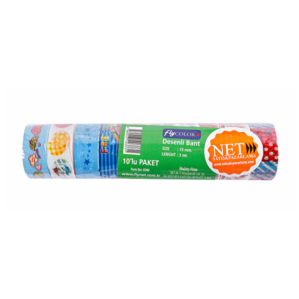 Fly Desenli Bant 15 mm 10'lu Fly Desenli Bant 15 mm 10'lu