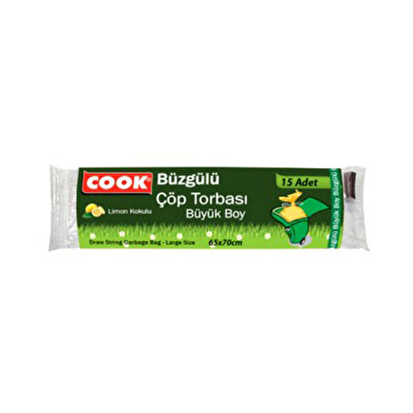 Cook Büzgülü Çöp Torbası Büyük Boy-Limonlu Cook Büzgülü Çöp Torbası Büyük Boy-Limonlu