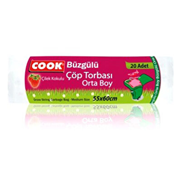 Cook Büzgülü Çöp Torbası Orta Boy-Çilekli Cook Büzgülü Çöp Torbası Orta Boy-Çilekli