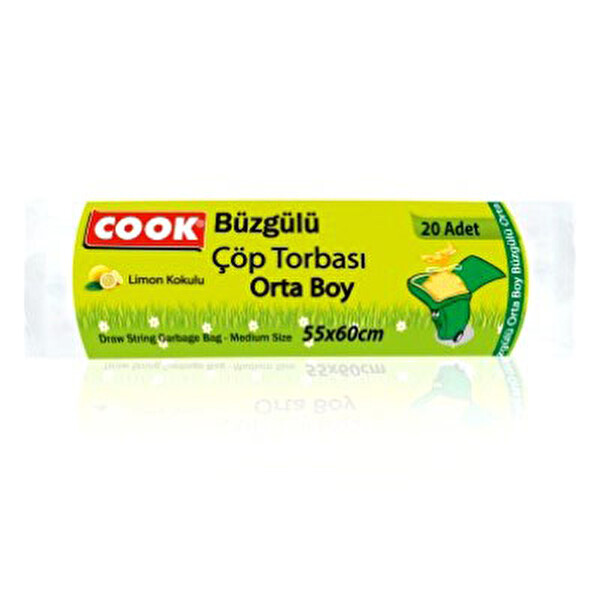 Cook Büzgülü Çöp Torbası Orta Boy-Limonlu Cook Büzgülü Çöp Torbası Orta Boy-Limonlu