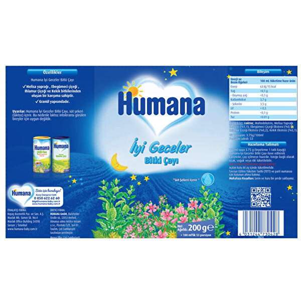 Humana İyi Geceler Bitki Çayı 200 g 30186477 CarrefourSA