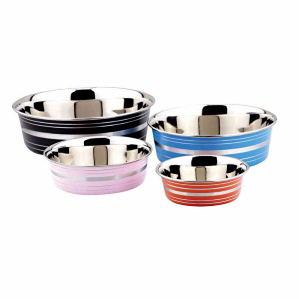 Permium Renkli Çizgili Mama Kabı 16 cm Permium Renkli Çizgili Mama Kabı 16 cm