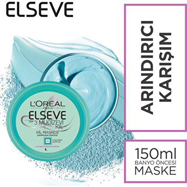 L'Oréal Paris Elseve 3 Mucizevi Kil Maskesi 150 ml L'Oréal Paris Elseve 3 Mucizevi Kil Maskesi 150 ml