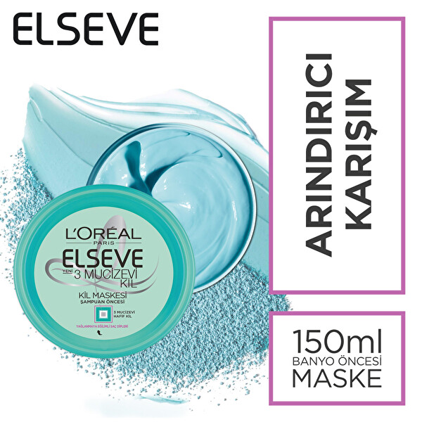 L'Oréal Paris Elseve 3 Mucizevi Kil Maskesi 150 ml L'Oréal Paris Elseve 3 Mucizevi Kil Maskesi 150 ml