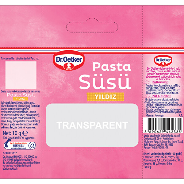 Dr.Oetker Dekor Pasta Süsü Yıldızlar 10 g 30190499 CarrefourSA