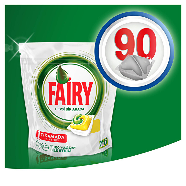 Fairy Hepsi Bir Arada Bulaşık Makinesi Deterjanı Kapsülü Limon Kokulu 90 Yıkama Fairy Hepsi Bir Arada Bulaşık Makinesi Deterjanı Kapsülü Limon Kokulu 90 Yıkama