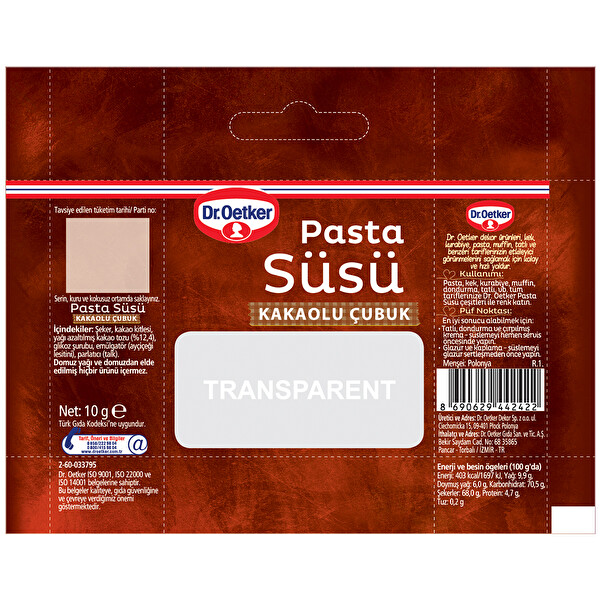 Dr Oetker Dekor Pasta Susu Kakaolu Cubuk 10 Lu 30191351 Carrefoursa