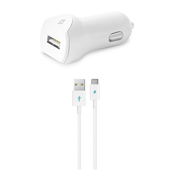 Ttec Speedcharger Araç Şarj Aleti 2.1A Type C Kablolu Beyaz