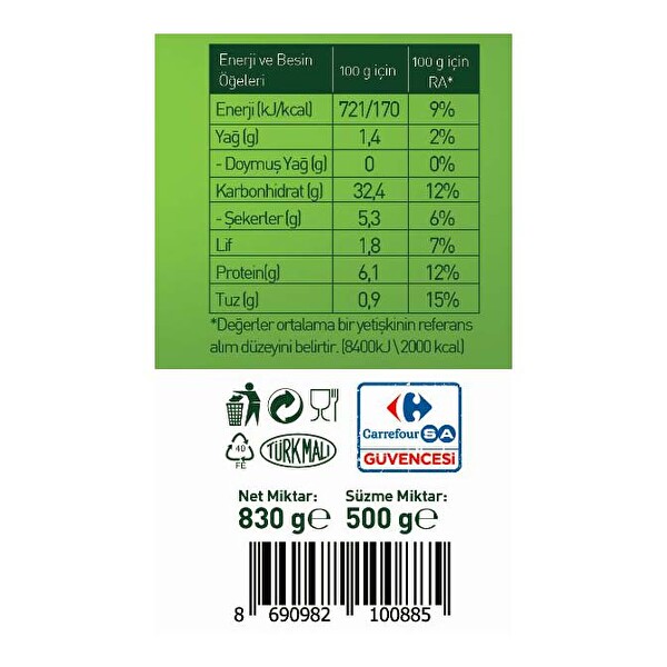 Carrefour Bezelye Teneke 830 G Carrefour Bezelye Teneke 830 G