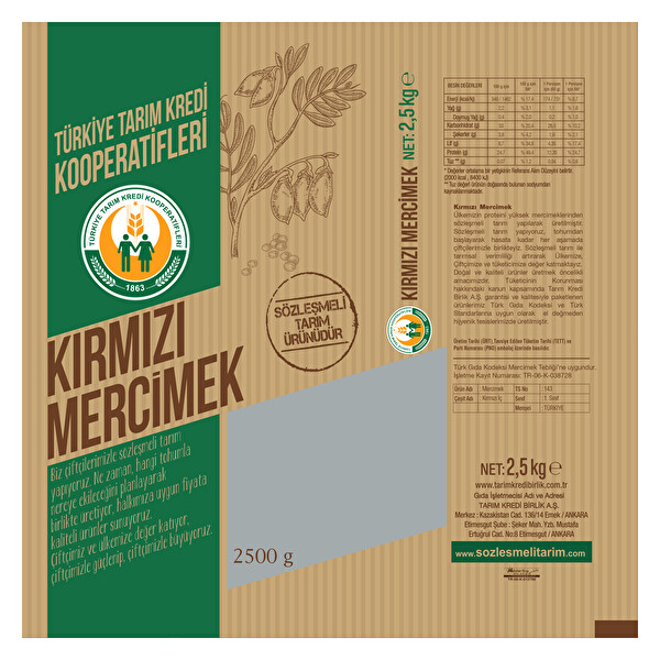 Tarim Kredi Kirmizi Mercimek 2 5 Kg 30202282 Carrefoursa