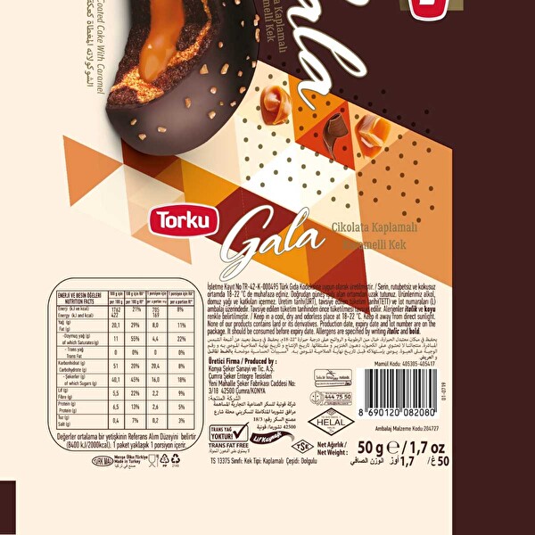 Torku Gala Karamelli Kek 50 g Torku Gala Karamelli Kek 50 g