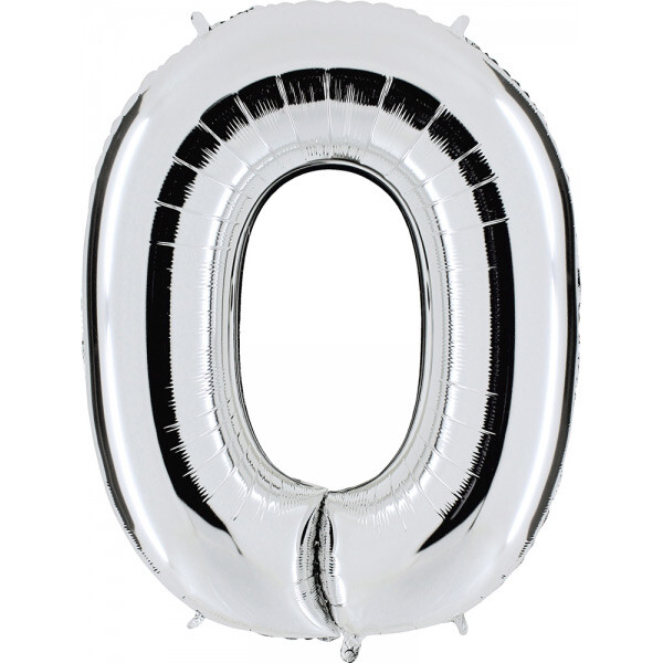 Folyo Balon Gümüş Rakam 0 96 cm Folyo Balon Gümüş Rakam 0 96 cm