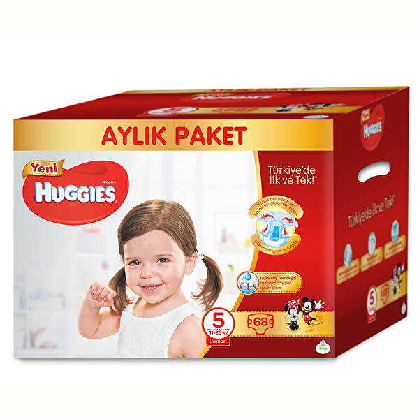 Huggies Aylık 5 Numara 11-25 kg 68 Adet Huggies Aylık 5 Numara 11-25 kg 68 Adet