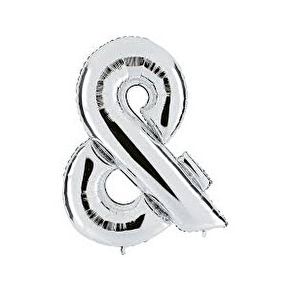Folyo Balon Gümüş Harf & 96 cm Folyo Balon Gümüş Harf & 96 cm