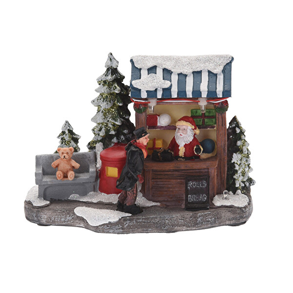 Yılbaşı Figürlü Led Işıklı Ev 14 cm Yılbaşı Figürlü Led Işıklı Ev 14 cm