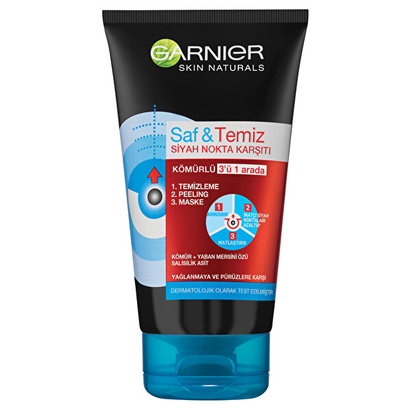 Garnier Saf Temiz Siyah Nokta Karsiti Komurlu 3 U 1 Arada 150 Ml 30205634 Carrefoursa