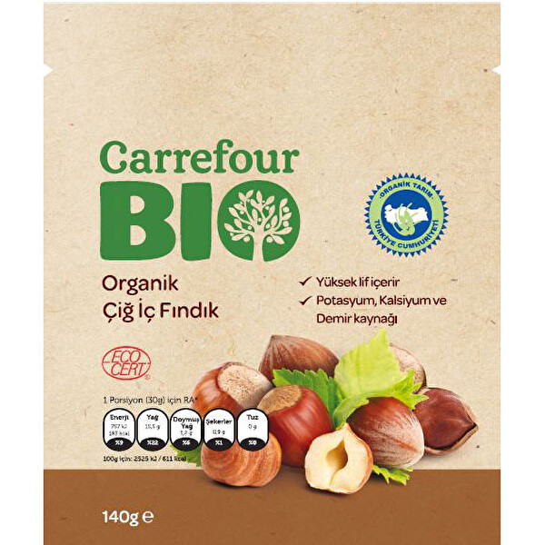 Carrefour Bio Organik İç Fındık 140 G