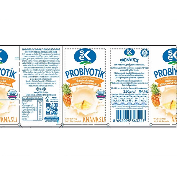 Sek Probiyotik Ananaslı 250 ml Sek Probiyotik Ananaslı 250 ml
