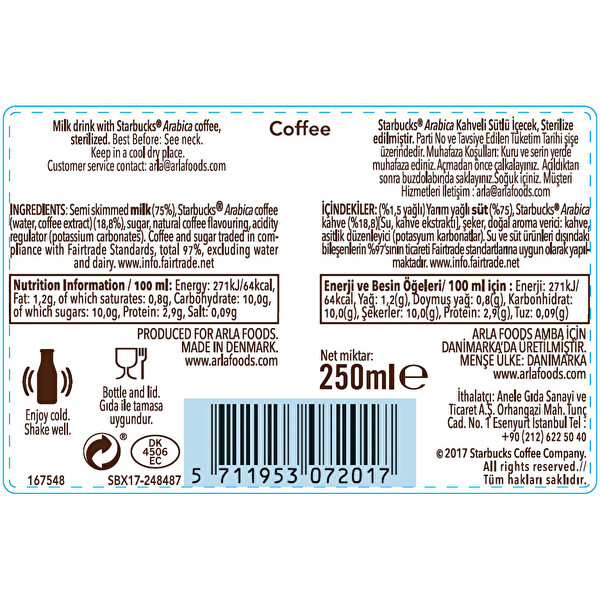Starbucks Frappuccino Coffee Şişe 250 ml Starbucks Frappuccino Coffee Şişe 250 ml