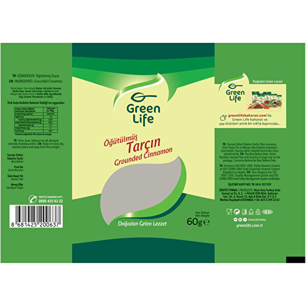 green life ogutulmus tarcin 60 g