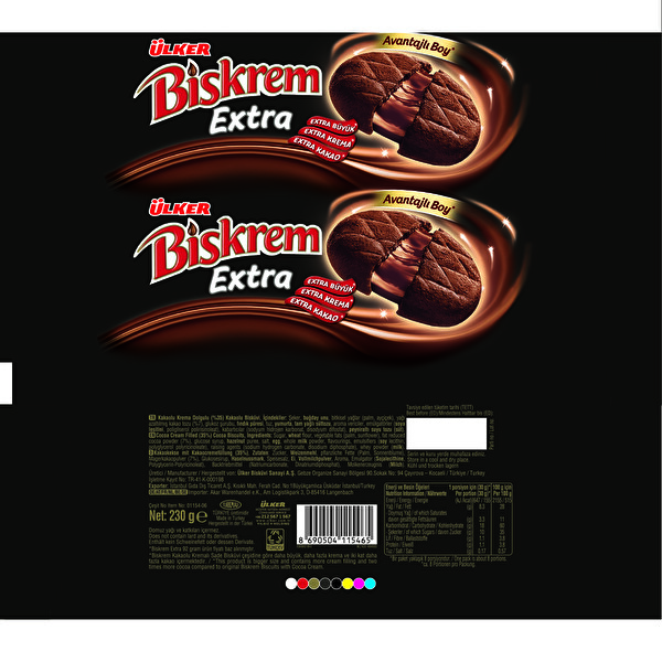 Ülker Biskrem Extra Kakao Kremalı Bisküvi 230 g
