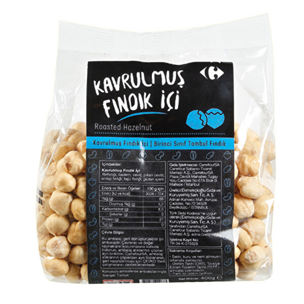 carrefour kavrulmus findik ici 400 g