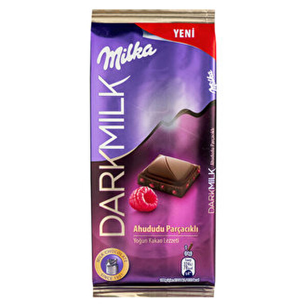 Milka Dark Milk Ahududu Parçacıklı Çikolata 85 g