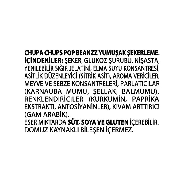 Chupa Chups Pop Beanzz Yumuşak Şeker 35g Chupa Chups Pop Beanzz Yumuşak Şeker 35g