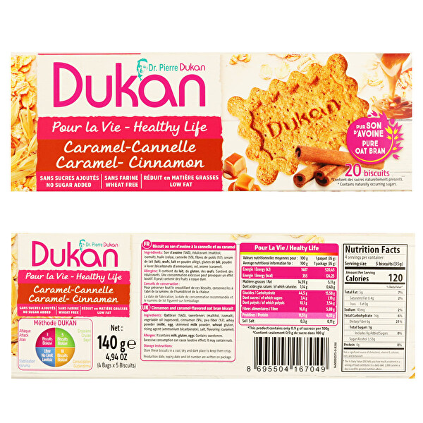 Dukan Bisküvi Tarçın Karamelli 140 g Dukan Bisküvi Tarçın Karamelli 140 g