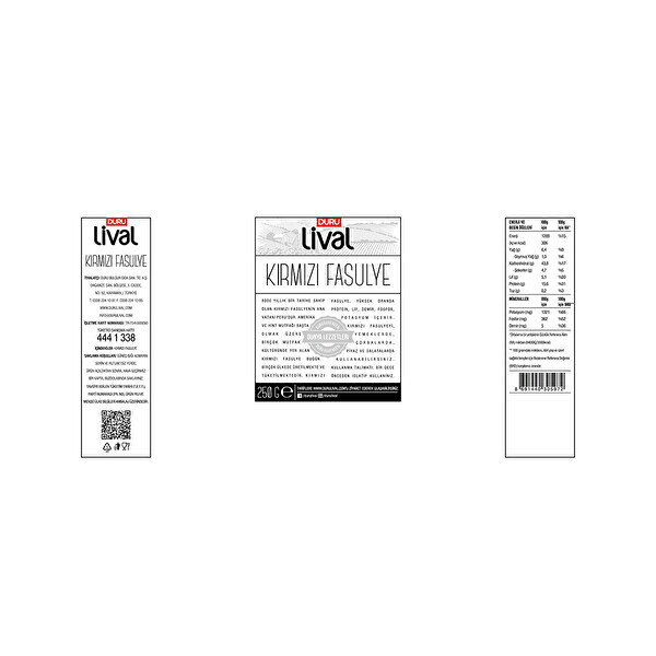 Duru Lival Kirmizi Fasulye 250 G 30217773 Carrefoursa