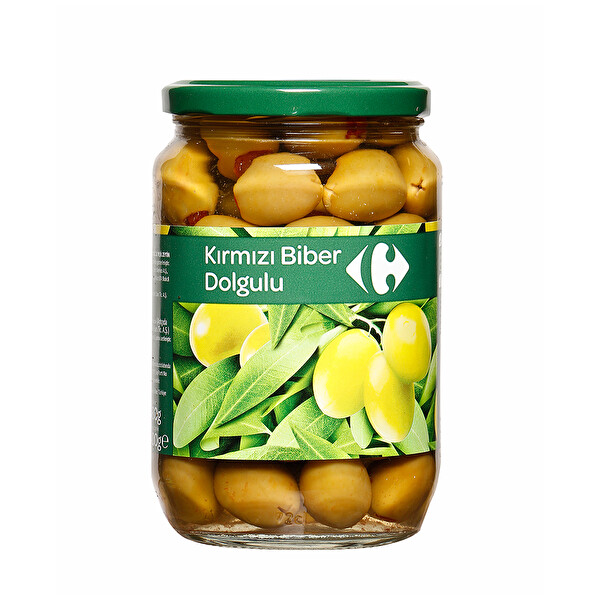 Carrefour Kirmizi Biber Dolgulu Yesil Zeytin 400 G 30218683 Carrefoursa