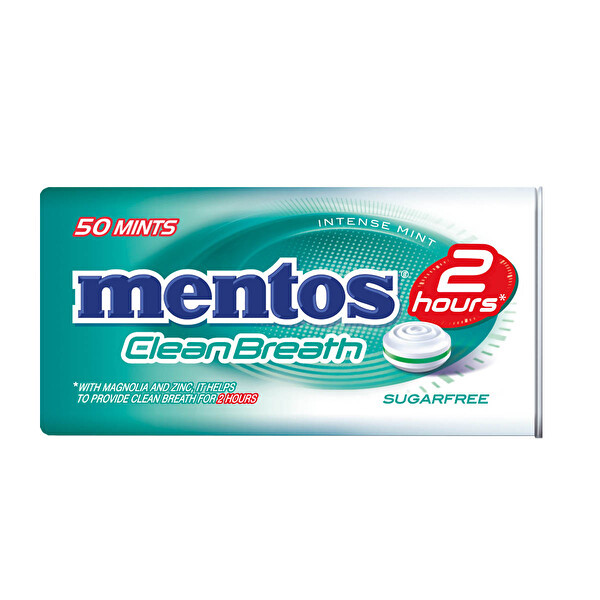 Mentos Clean Breath 2 Saat Yoğun Nane Aromalı Tablet Şeker 35 Gr