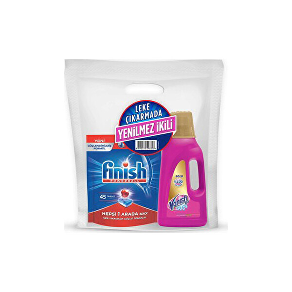 Finish Hepsi 1 Arada MAx 45 Tablet + Vanish Gold 1800 ml