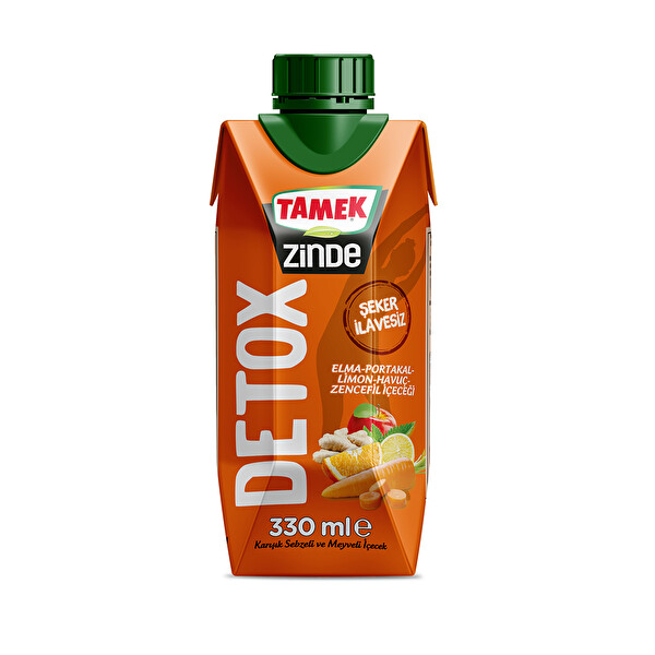 Tamek Zinde Detox elma-Portakal-Limon-Havuç-Zencefil 330 ml Tamek Zinde Detox elma-Portakal-Limon-Havuç-Zencefil 330 ml