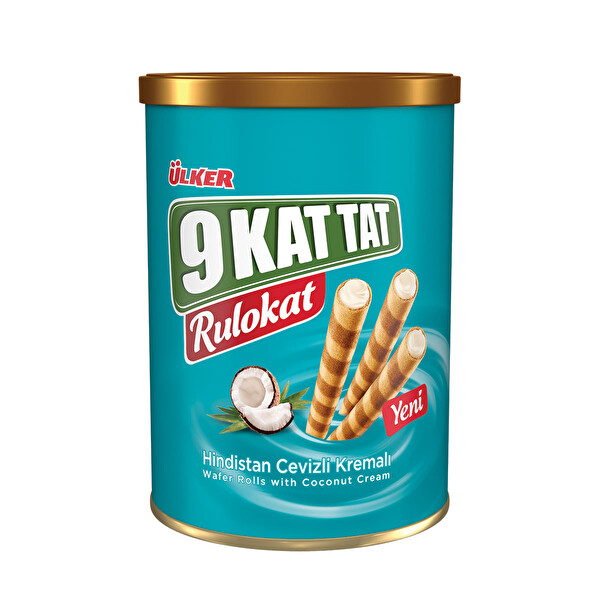 Ülker 9 Kat Tat Rulokat Hındistan Cevizli Gofret 170 g Ülker 9 Kat Tat Rulokat Hındistan Cevizli Gofret 170 g