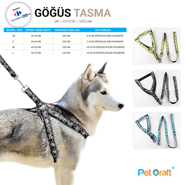 Petcraft Reflektörlü Göğüs Tasma Large Petcraft Reflektörlü Göğüs Tasma Large