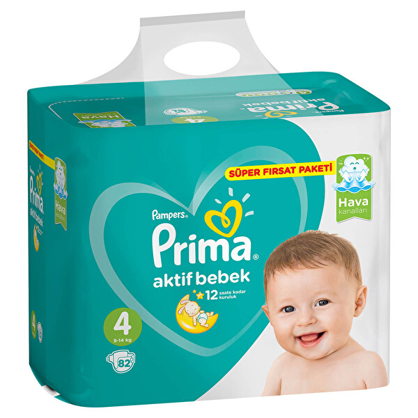 Prima Aktif Bebek Bezi Mega Fırsat Paketi 4 Beden 82�li