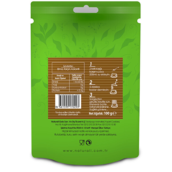 Naturali Elma Tarçın Karanfil Çayı 100 g Naturali Elma Tarçın Karanfil Çayı 100 g