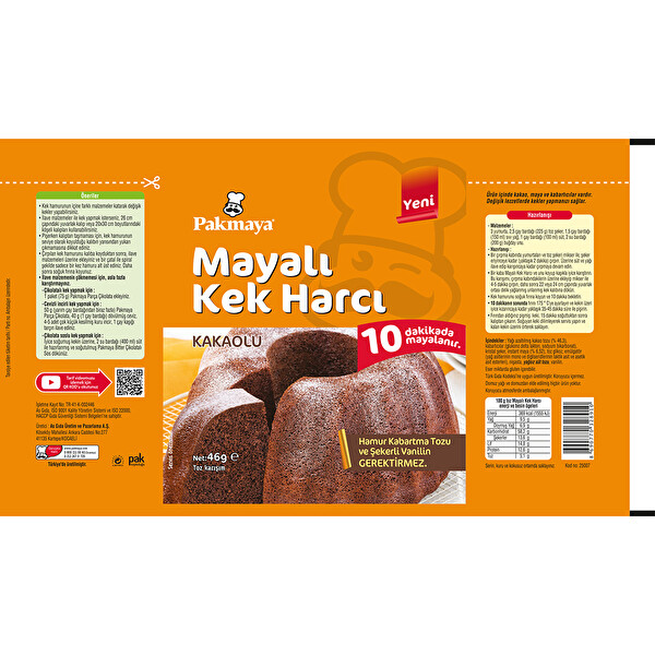 Pakmaya Kakaolu Kek Harcı 46 g Pakmaya Kakaolu Kek Harcı 46 g